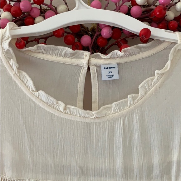 NWT OLD NAVY cream boho peasant blouse - Picture 2 of 13